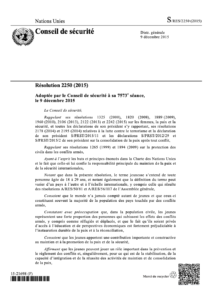 Lire la suite à propos de l’article Résolution 2250 (2015)